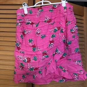 Pink floral skirt